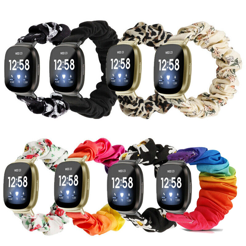 For Fitbit Versa 3 / Sense Scrunchie Wrist Loop Watch Band Strap Bracelet