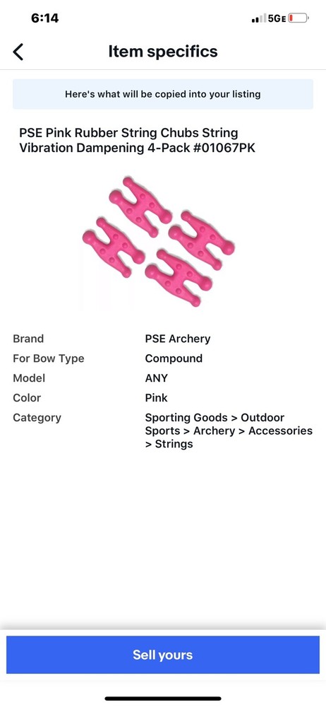 PSE Pink Rubber String Chubs String Vibration Dampening 4-Pack. Lot AC-52