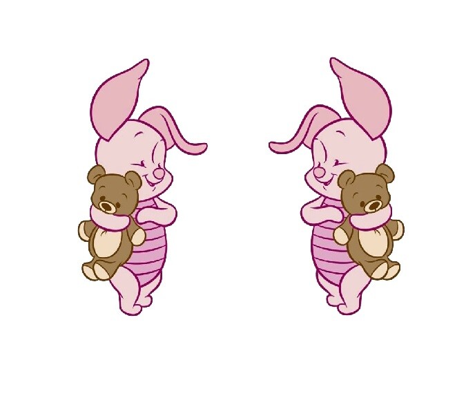 Temporary Tattoo -  Set of 2 Piglet (approx. 1.5" each)