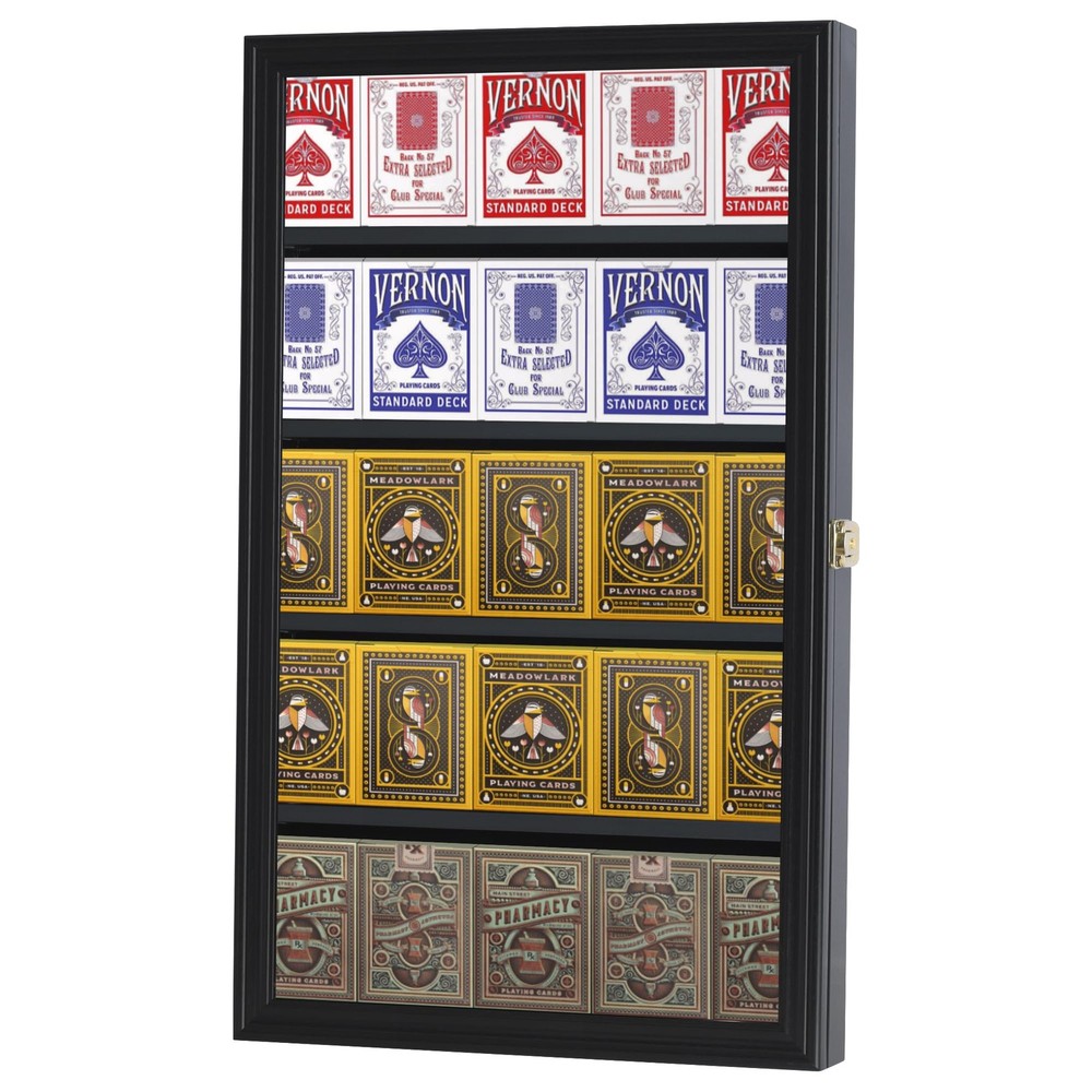 The Playing Card Frame - 25 Deck Holder Display Case Frame Wall Mount