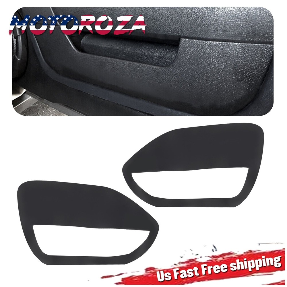 For Ford Mustang 2005-2009 2pcs Leather Interior Door Panel Insert Cards Covery