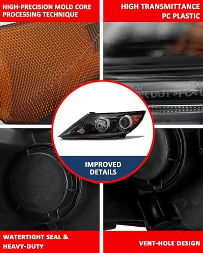 Headlight Assembly Compatible with Kia Sportage 2011 2012 for 2011 2012