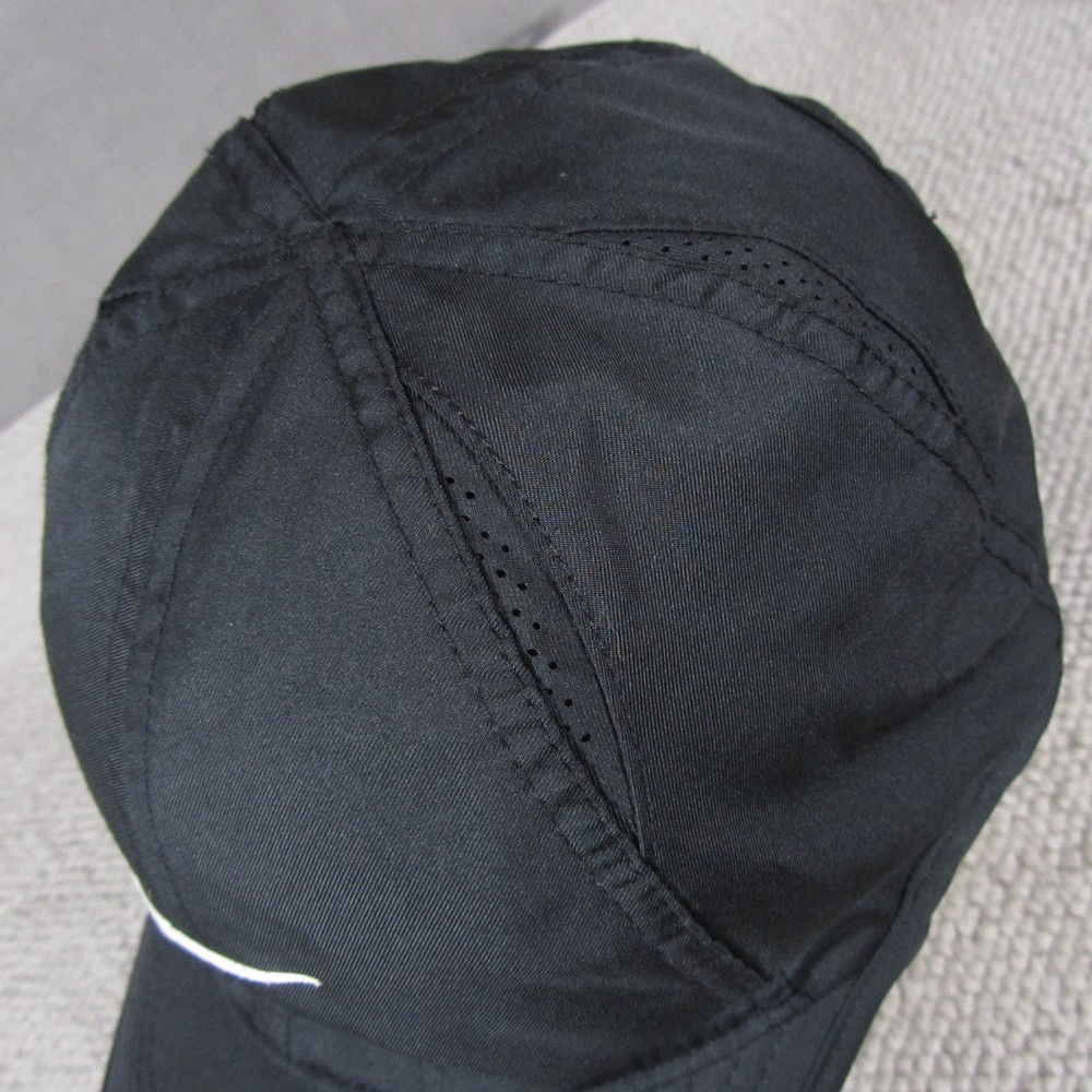 Nike FeatherLight Dri Fit Hat Adjustable Strap Performance Black Running Jugging