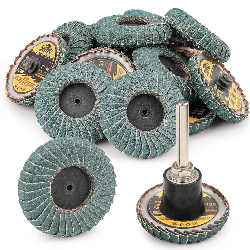 12PCS Mixed Curved Flap Disc 2 Inch Roll Lock Quick Change Sanding Discs 1Pcs 1/