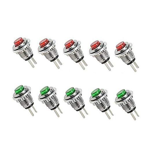 Momentary Push Button Switch, SPST 125V 1A, 2 Pin Panel Mount Mini Cap