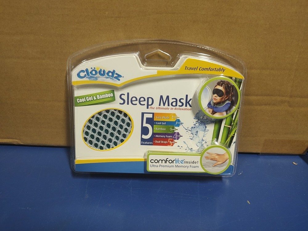 Cloudz Sleep Mask Cool Gel & Bamboo,Comforlite Inside, New, Sealed