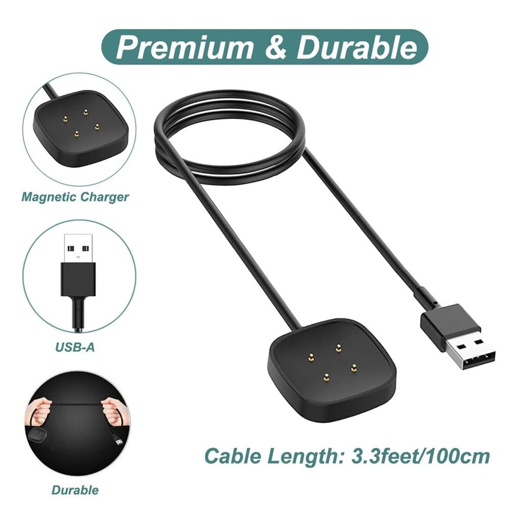 8 X Wireless Charger For Fitbit Versa 4 Sense2/ 3/Sense USB Fast Charging Cable