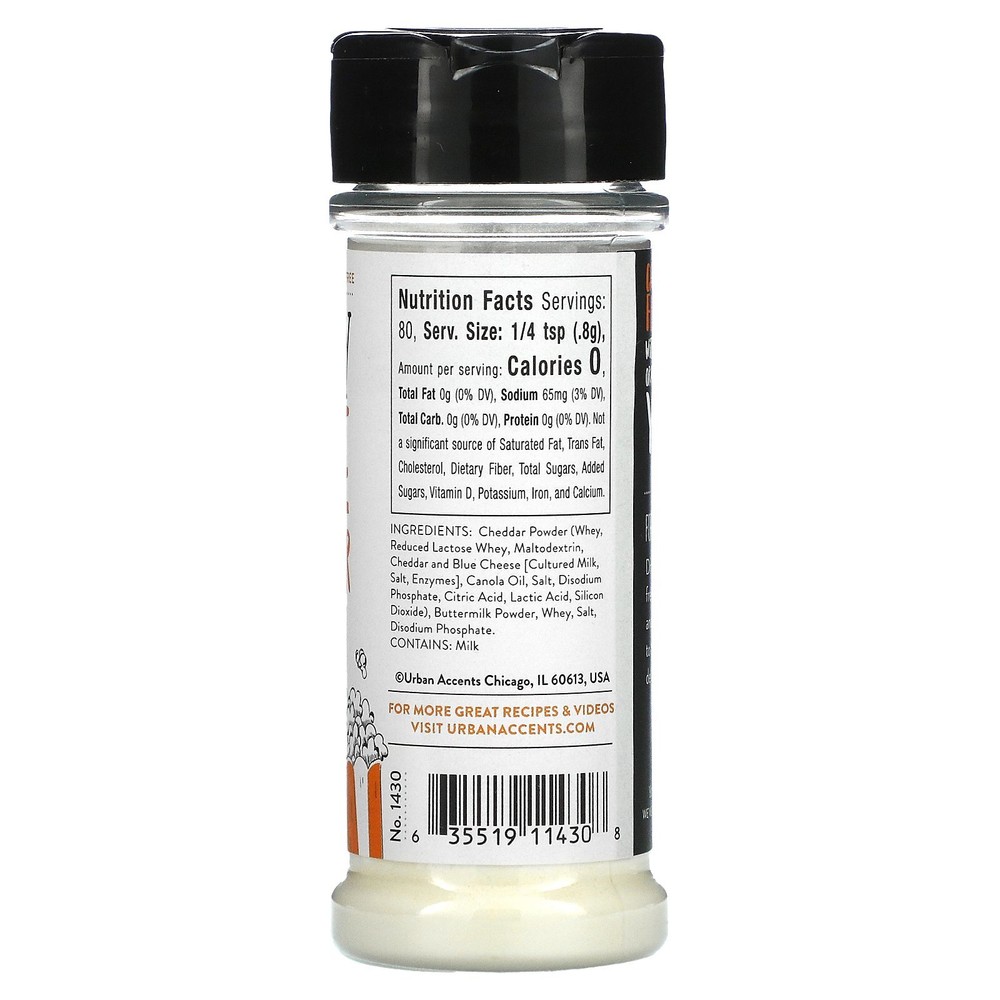 Popcorn Seasoning, Cheezy White Cheddar, 2.25 oz (64 g)