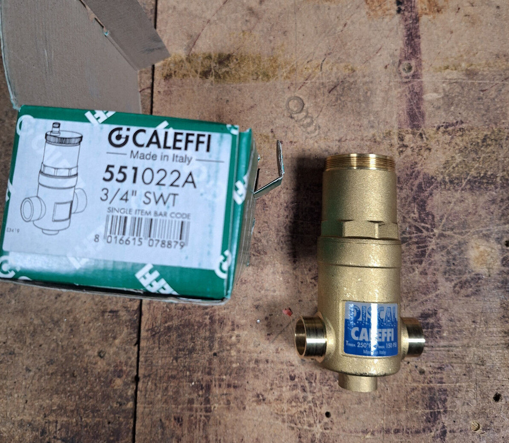 Caleffi 551022A DISCAL Air Separators: Brass, 3/4" Sweat (MISSING PART)