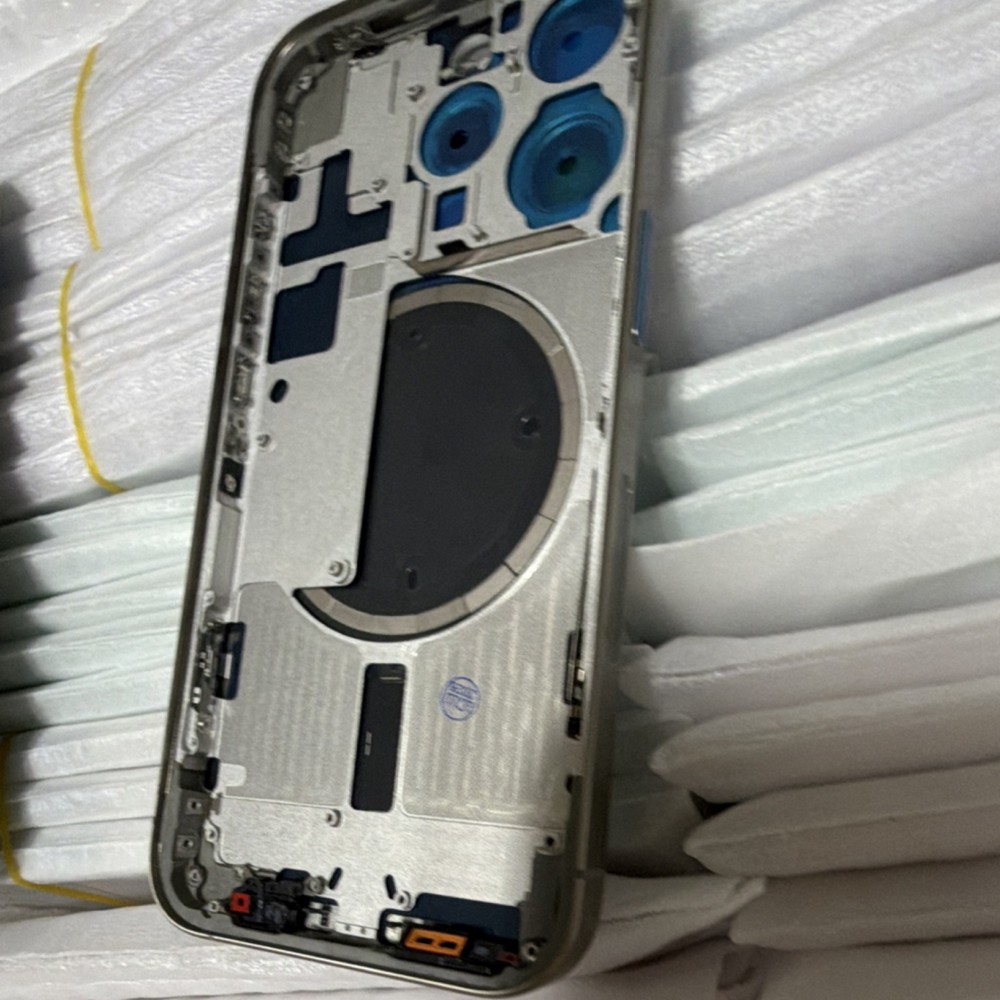 Apple iPhone 15 Pro Silver Housing Frame / Back Glass Replacement