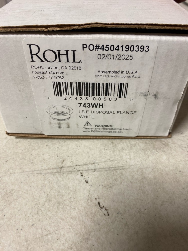 Rohl 743WH Disposal Flange in White