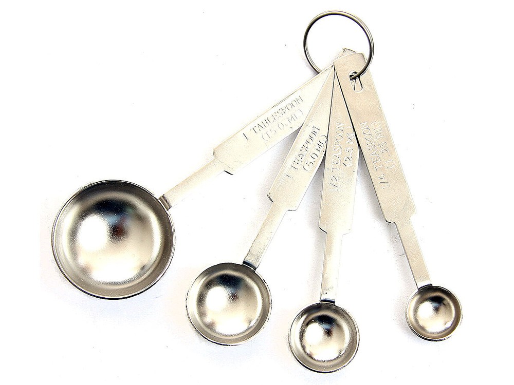 Stainless Steel 4 pcs Measuring Spoon Set Silver