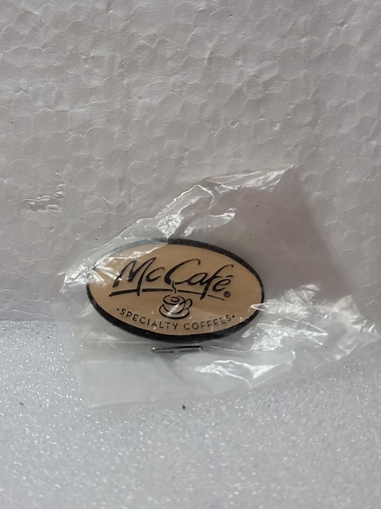 McDonalds McCafe Speciality Coffees Lapel Pin Plastic Single Clutch Back