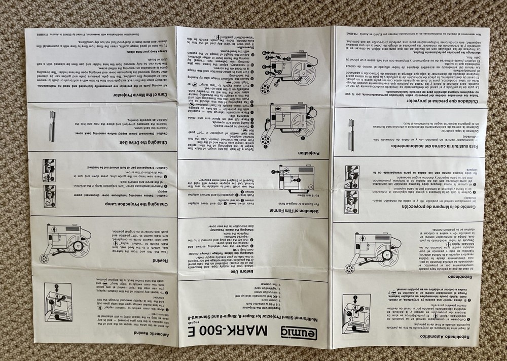 EUMIG Mark 500E Projector - 8mm Std Super – w Paperwork - Austria POWERS LIGHTS