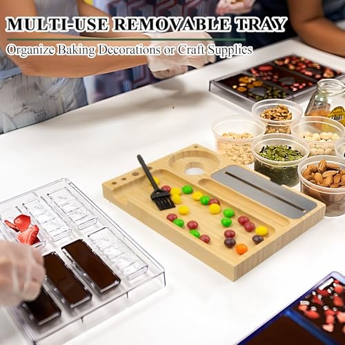 Large Bamboo Storage Box with Combination Lock - Decorative Organizer Set