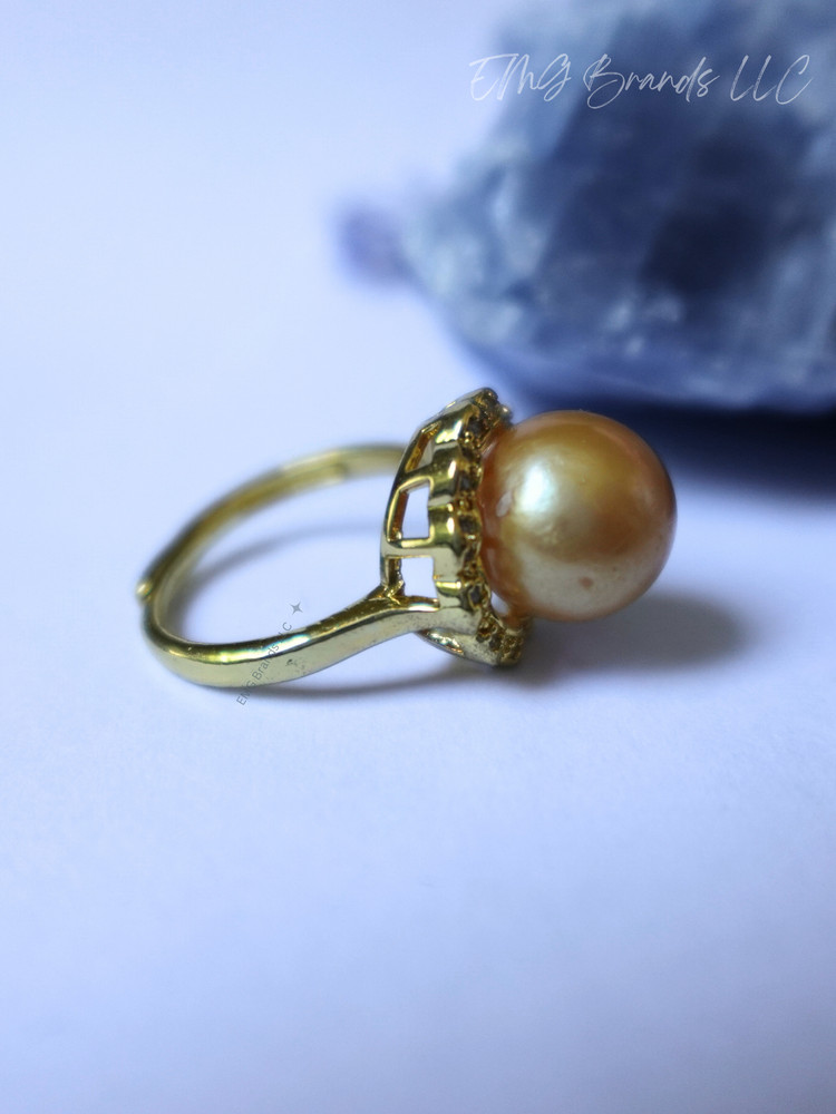 Deep Golden Edison Pearl Ring