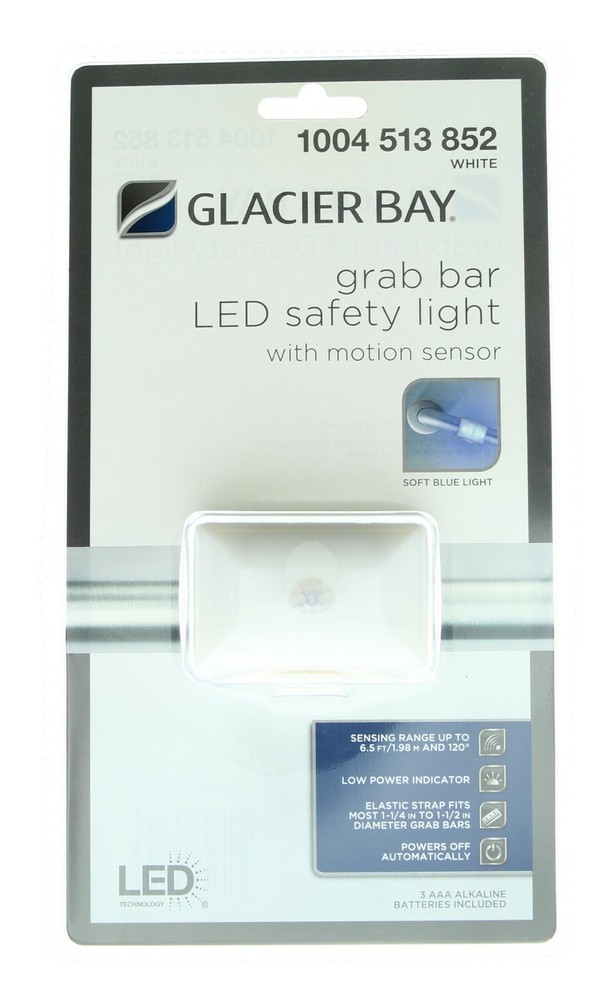 Glacier Bay LED Safety Light Motion Sensor for Grab Bar Elastic Strap