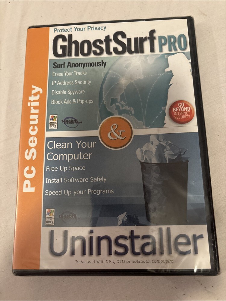 Tenebril Ghost Surf Pro & Uninstaller NEW SEALED 2003