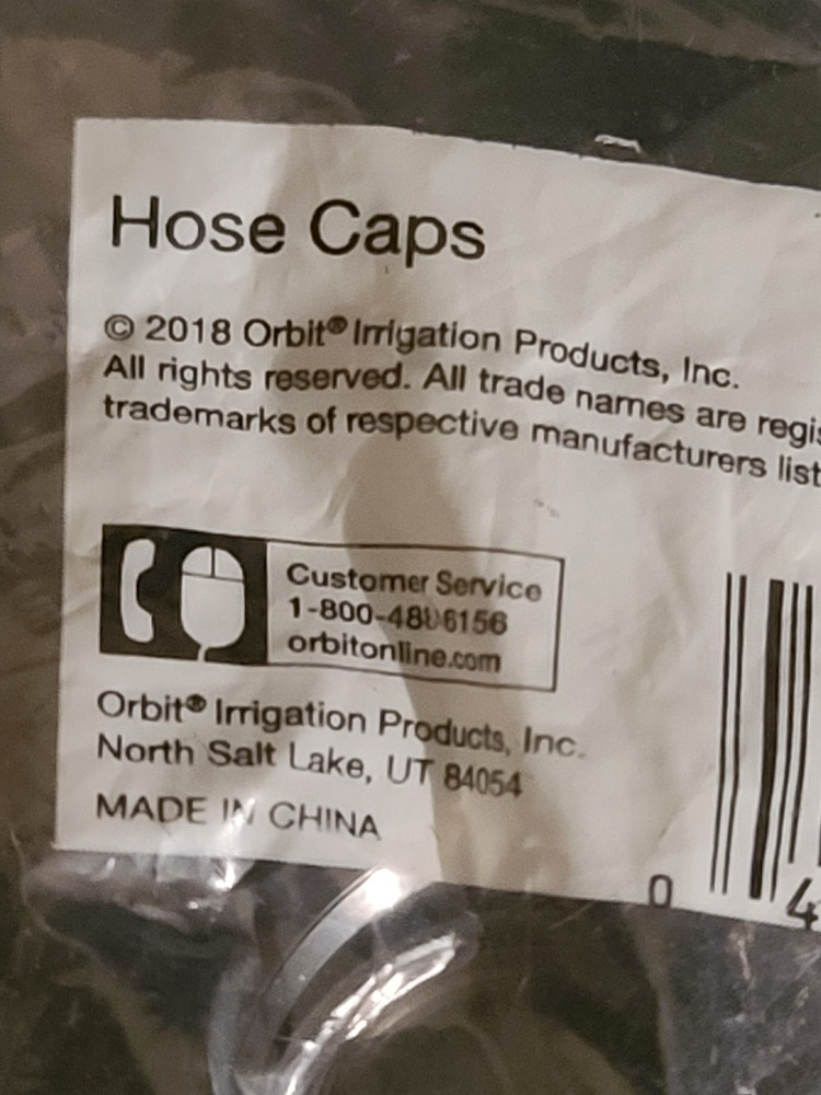 (PACK OF 2) Orbit Threaded Hose Caps Plastic Black 3/4" 27902-28