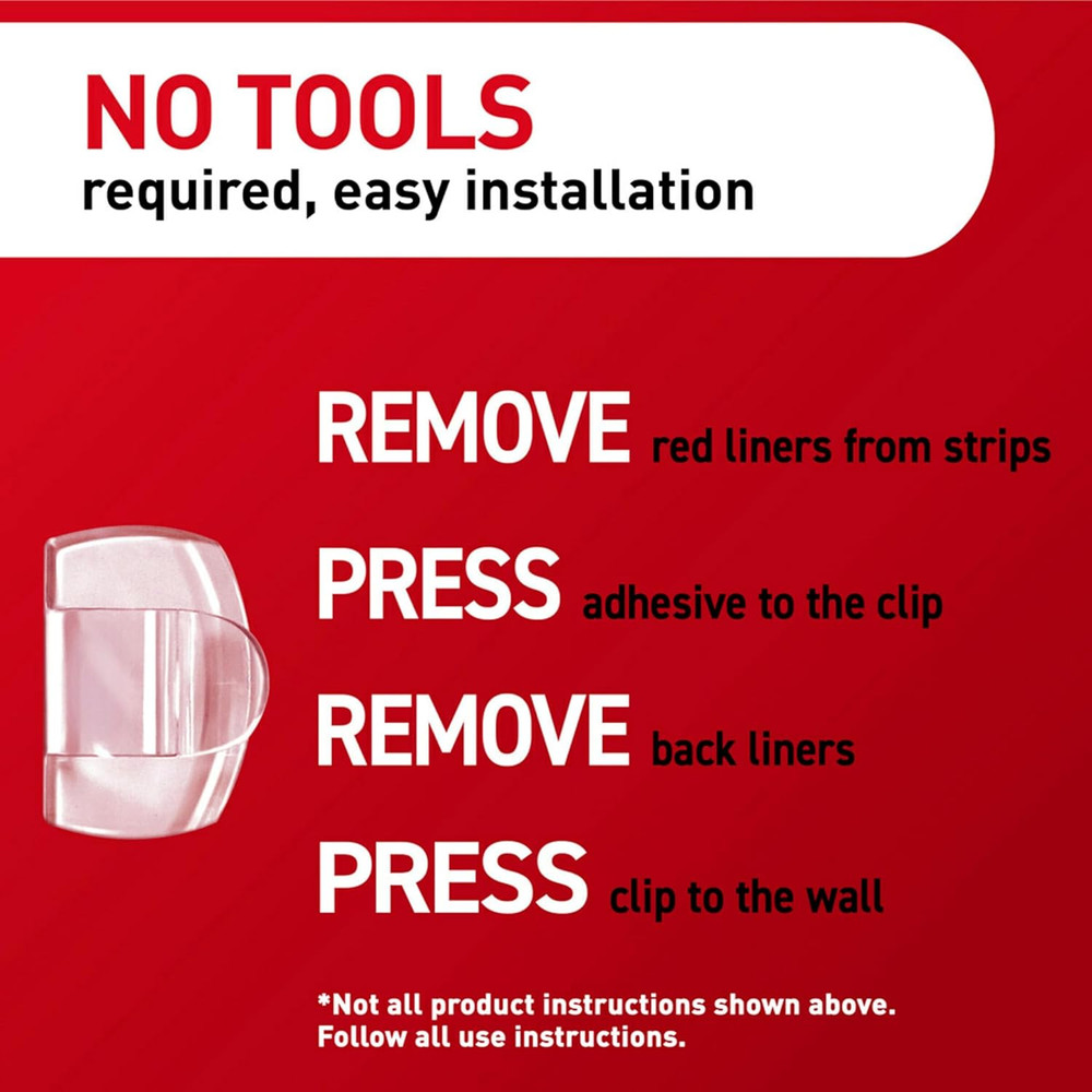 Command Outdoor Light Clips,20 Clear Clips and 24 Command Strips,Damage-Free Han
