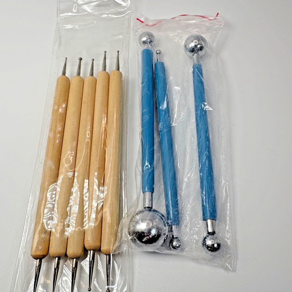 Clay Tools Kit, Sculpting Tools, Polymer Modeling Clay 8 pc Wood, Plastic