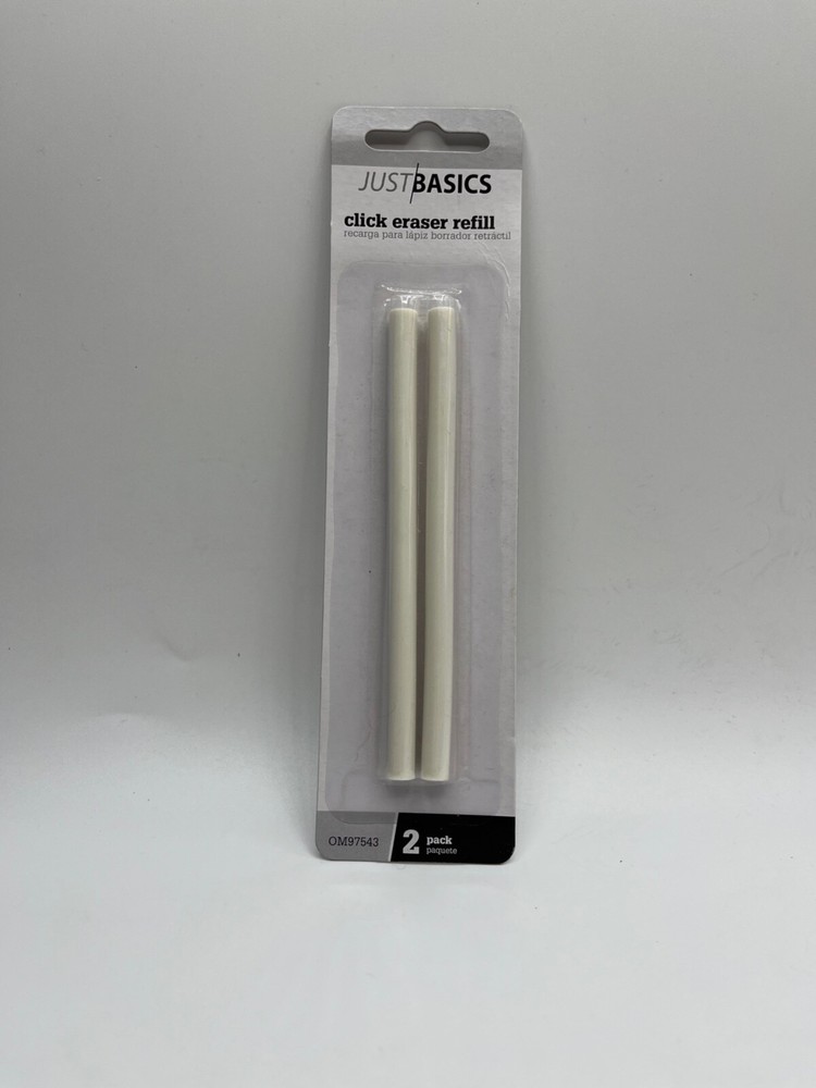 Just Basics 2 Pack Click Eraser Refill, Style OM97543