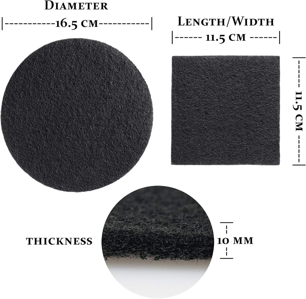 8 Pack Extra Thick Charcoal Filters Kitchen Compost Bins Activated Carbon