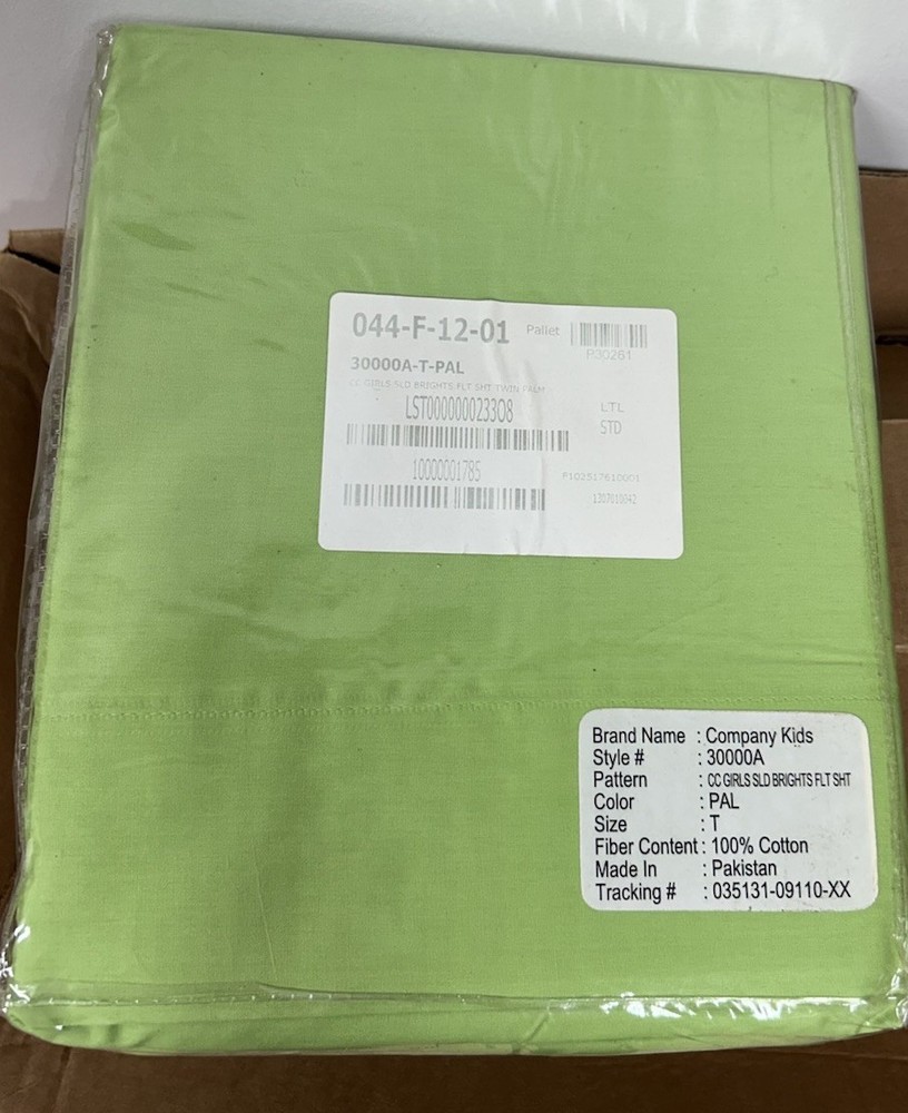 TheCompany Store Solid Sheets TWIN 100% Cotton Percale Palm Green