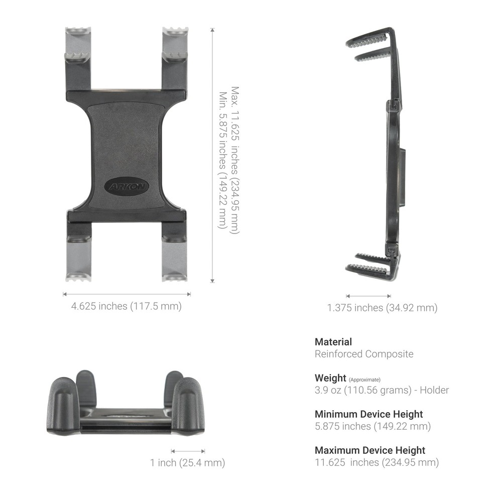 Arkon TAB131 Slim-Grip® Tablet Mount with Clamp Base