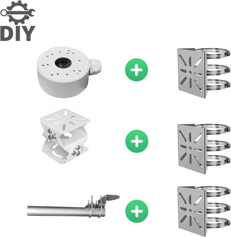 Universal Vertical Pole Mount for Security Camera, Stainless Steel Mounting C...