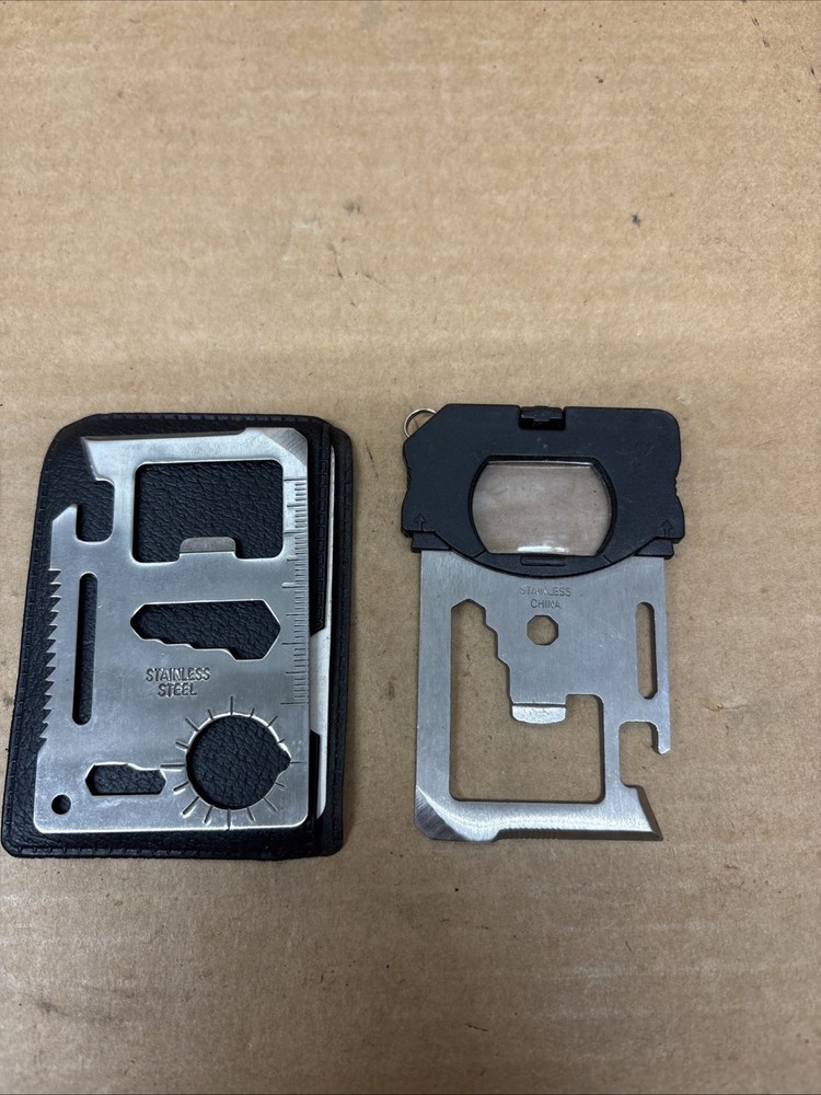 4 Multi Tool Survival Card, 1 With Compass, screwdriver & Magnifier