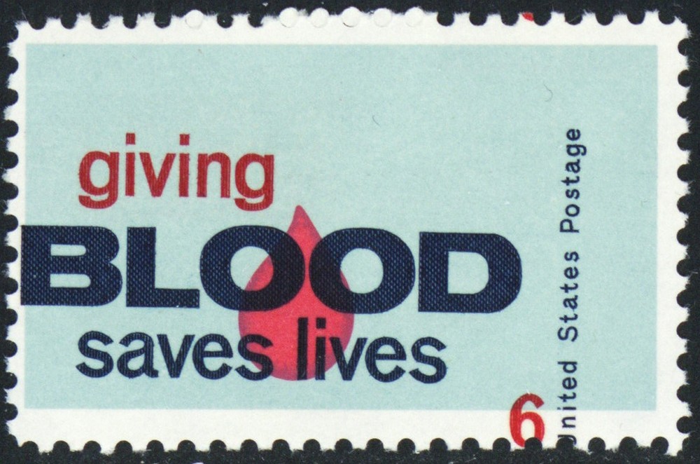 1425, Multiple Color Shift Freak Error Mint NH 6¢ Giving Blood * Stuart Katz