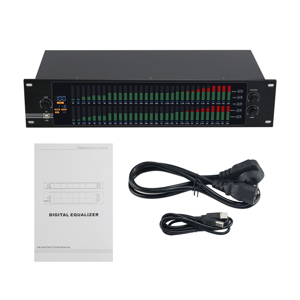 EQ-323 220V 2U Dual 31-band Professional Graphic Equalizer Spectrum Equalizer