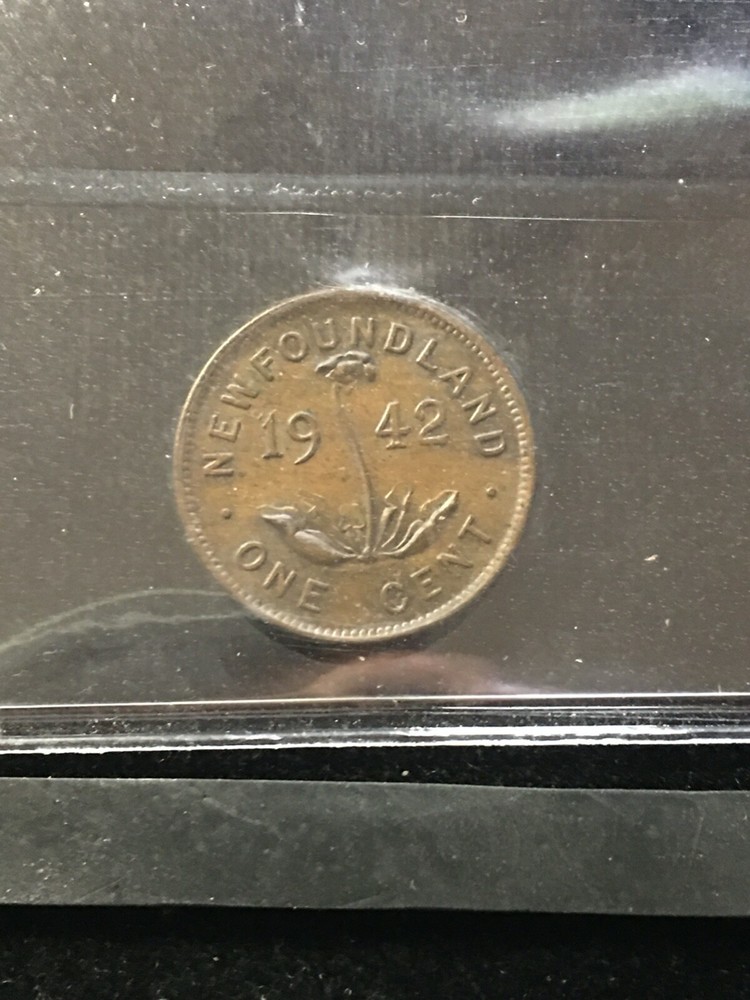 1942 ICCS Graded, Newfoundland Small One Cent,**AU-55**