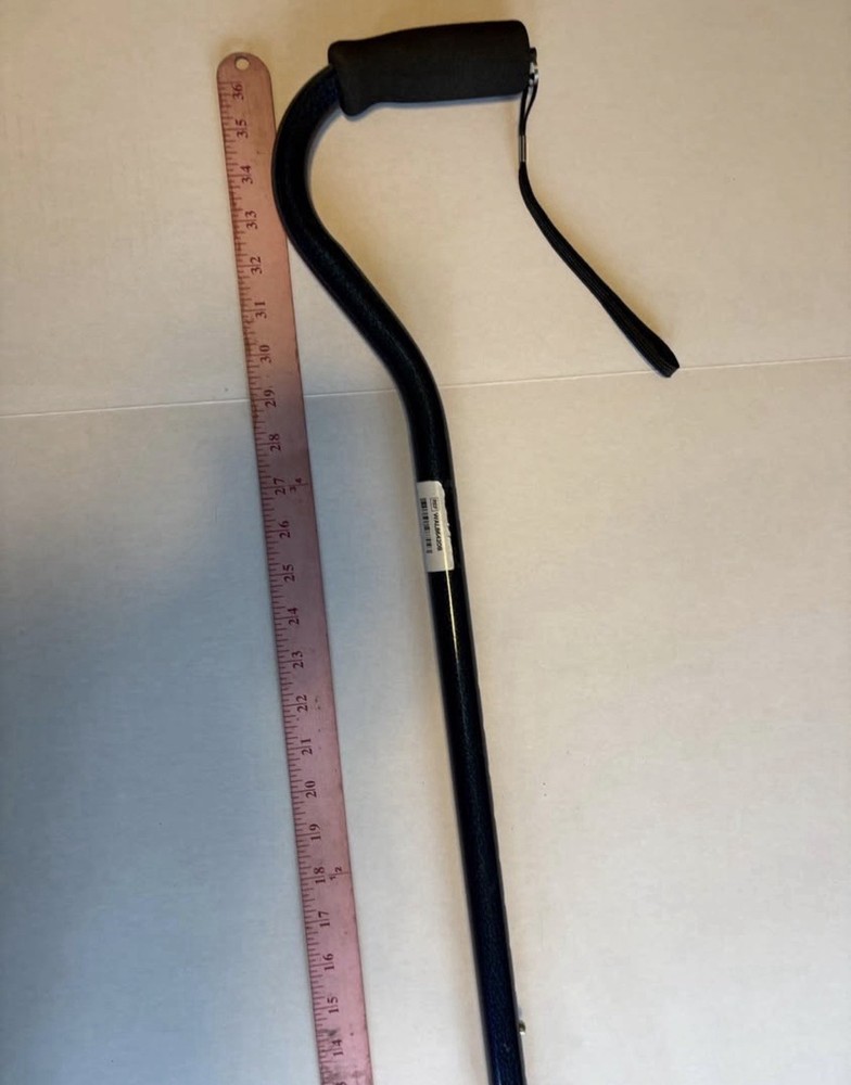 Adjustable Ice Blue Aluminum Offset Walking Cane