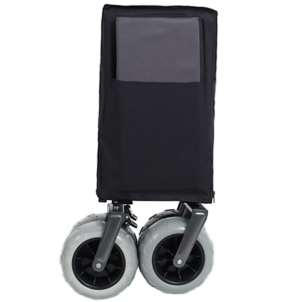 Push-Pull Folding Wagon Cart with Rotating Handle & Large Beach Tires