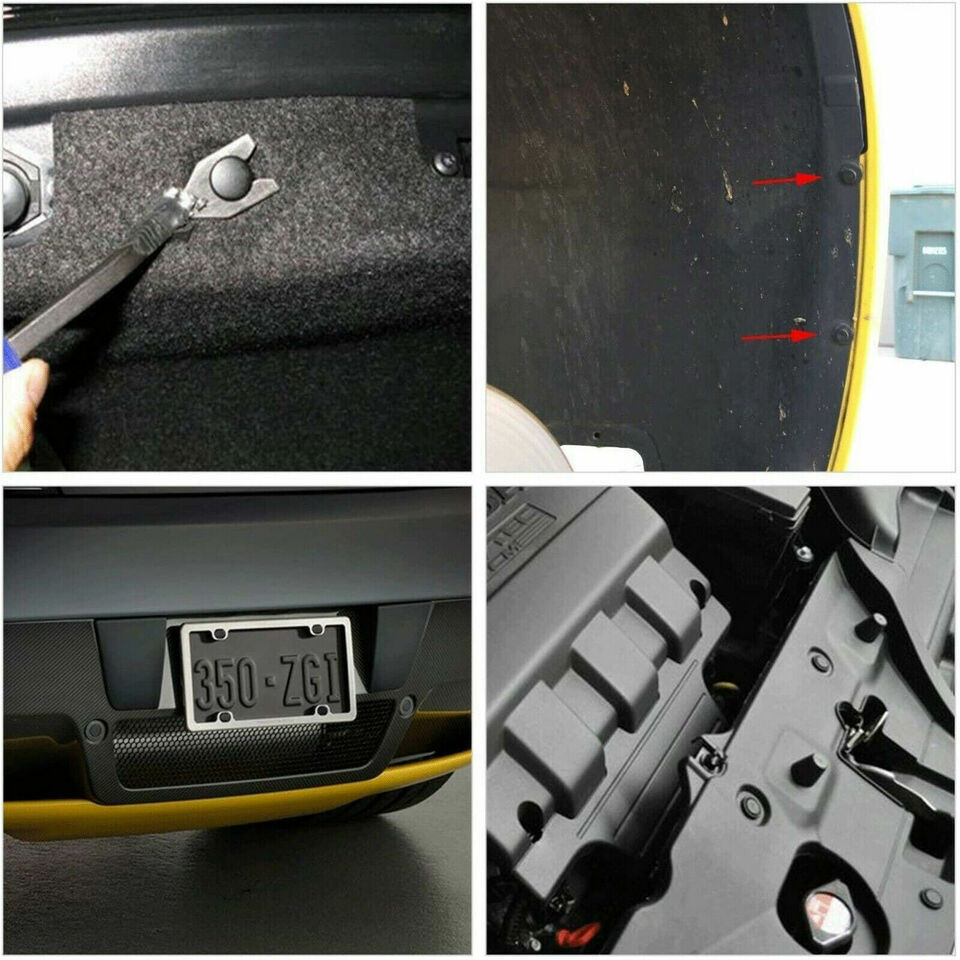 8mm Bumper Clips Retainer Rivets Fastener Plastic Push 100Pcs