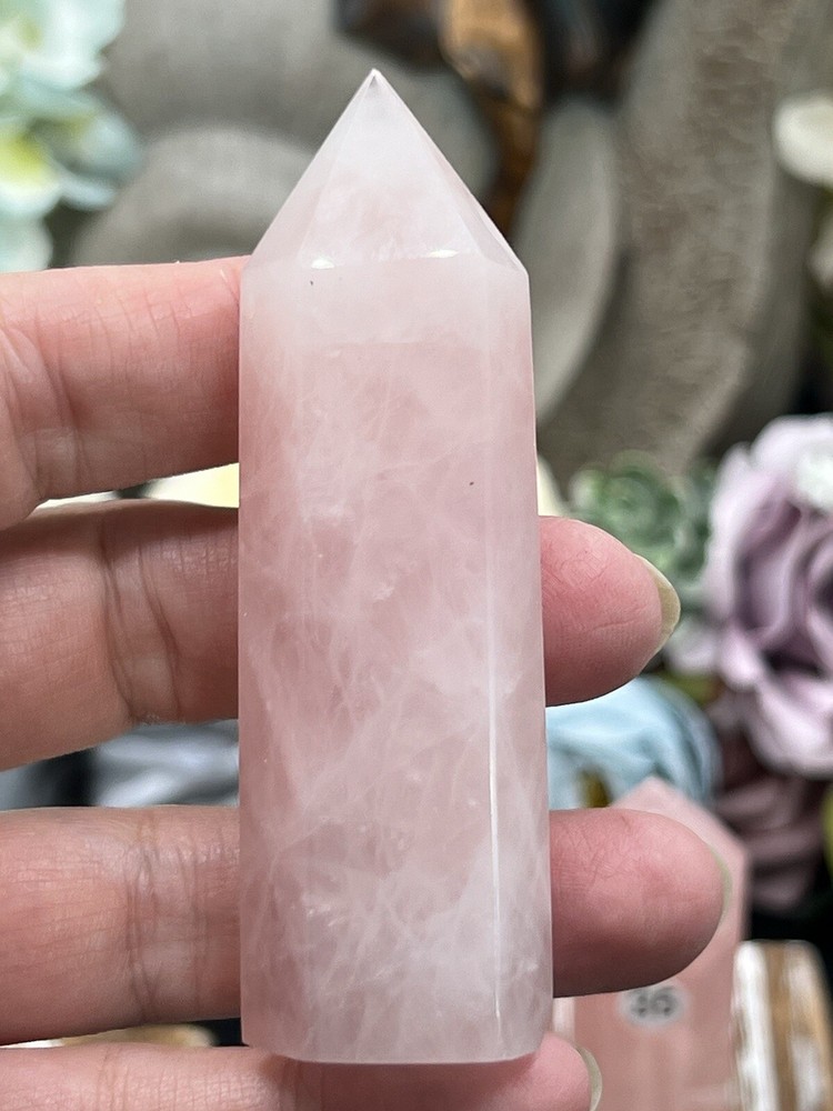 Natural Rose Quartz Points Amazing pinks Free ship & Gift
