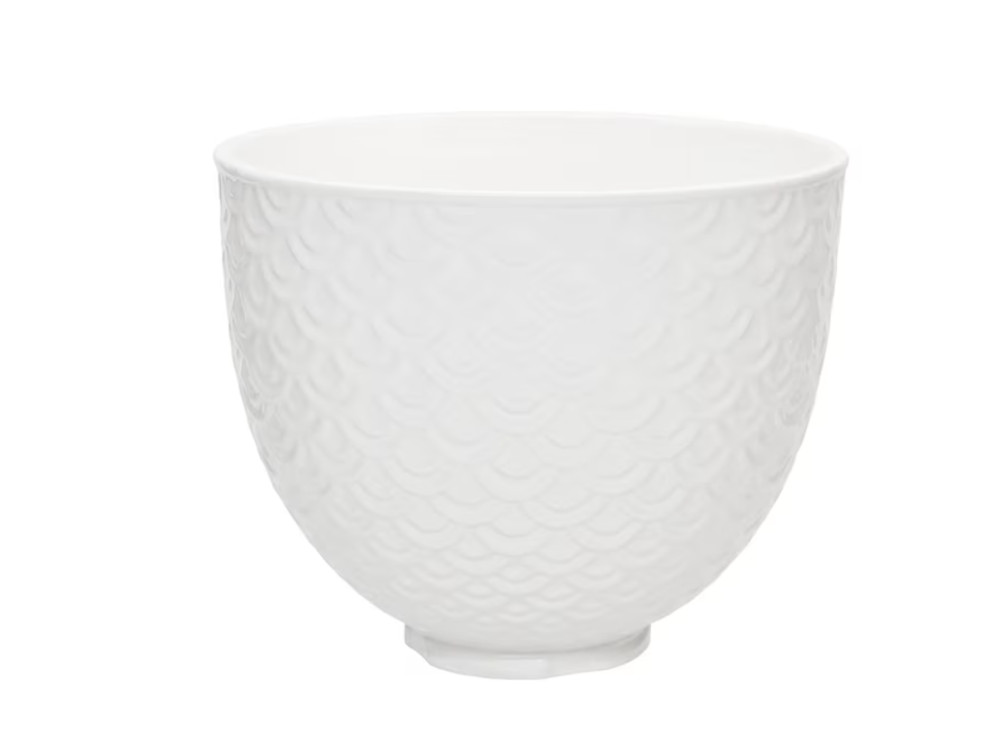 KitchenAid 5-Quart Mermaid Lace Ceramic Bowl – White (KSM2CB5TWM)