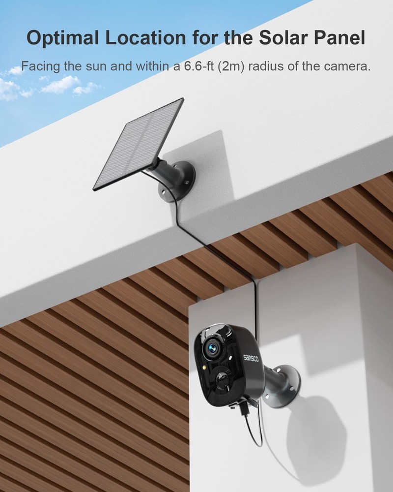 4CH 2K Wireless Security Cameras System with Touch Screen, 4X Solar-Powered 4...