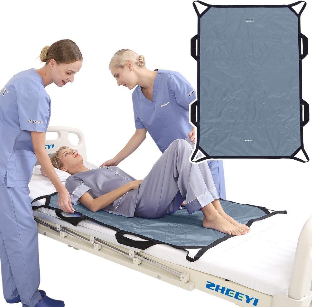 Reinforced Handle Patient Transfer Sheet 48"x40" for Safe, Comfortable Lifting