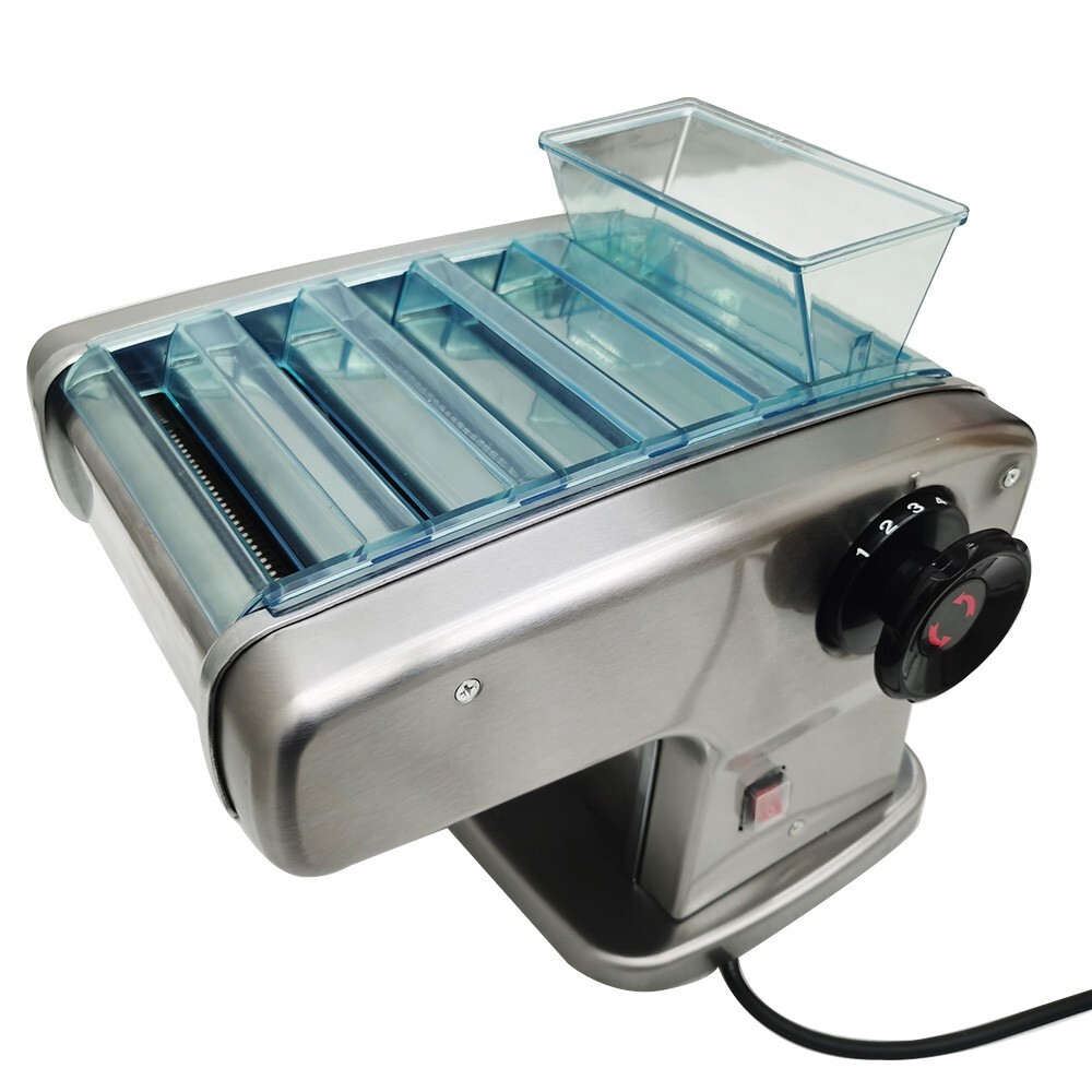 110V Electric Dough Press Pasta Maker Noodle Machine with 4 Size Blades