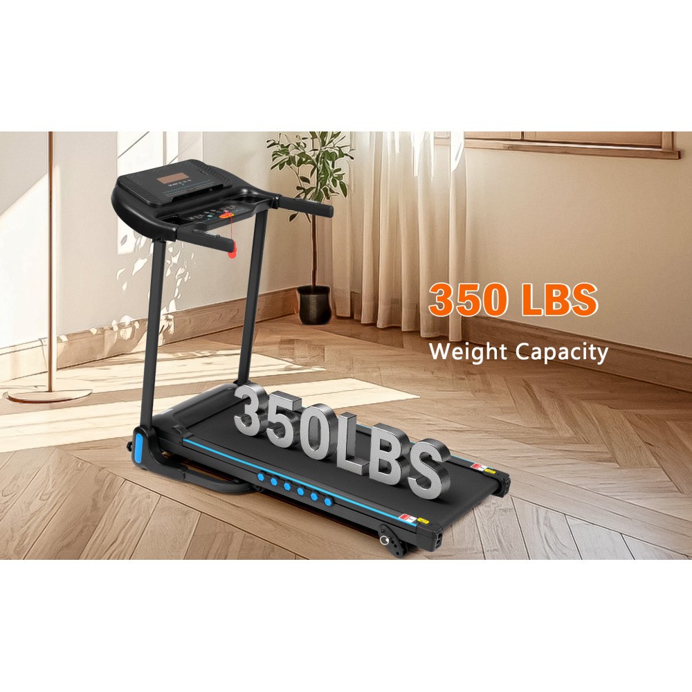 Auto-Fold Treadmill 3.0HP 350lbs Capacity Incline Bluetooth Speaker USB Charging