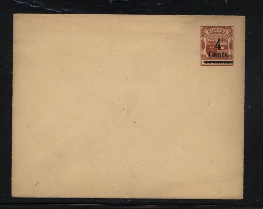 Mauritius   large    revalued  postal  envelope  unused   4 cents         MS1110