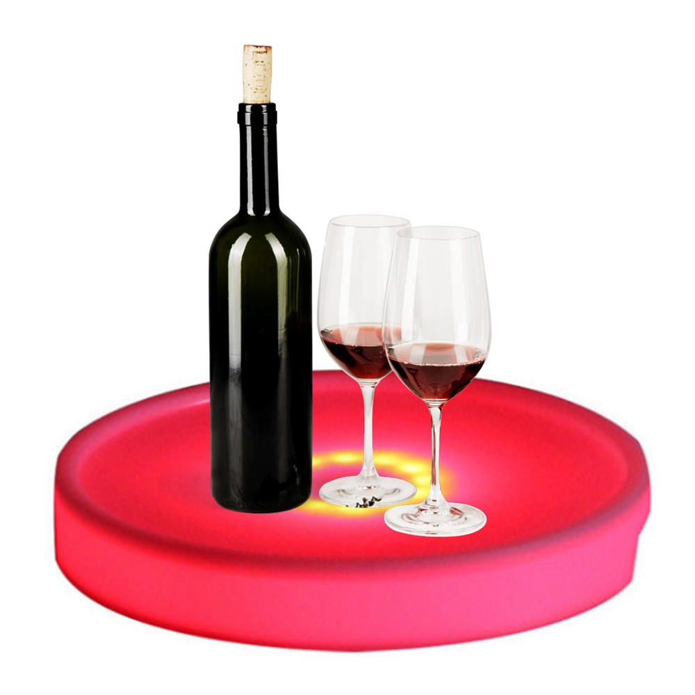 Colorful LED Serving Tray with Remote Control - Waterproof & Rechargeable