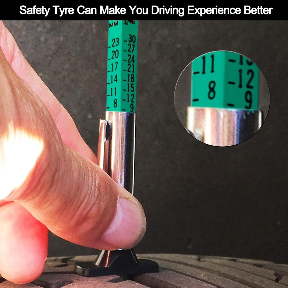GODESON Tire Tread Depth Gauge,Two-Sided Smart Color Coded Depth...