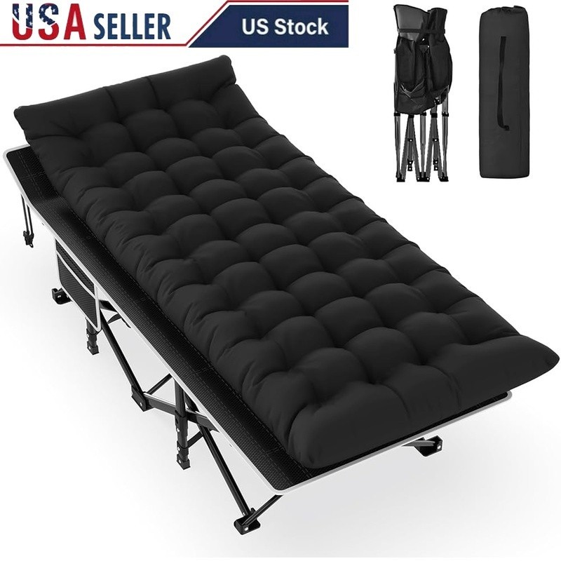 Folding Camping Cot Portable Lightweight Durable Sleeping Bed W/ Storage Bag New