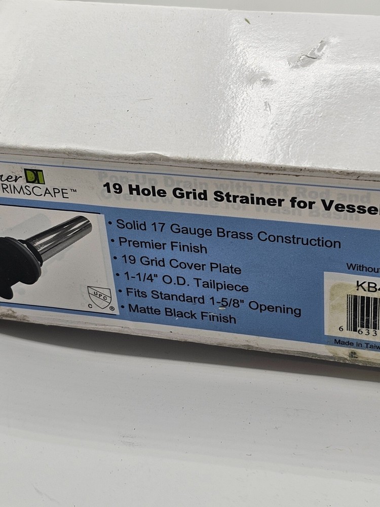 Kingston Designer Trimscape 1-1/4" Grid Drain Assembly Matte Black KB4000MB