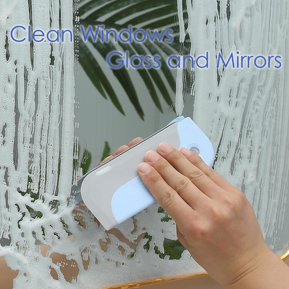 2 Pack Small Squeegees, Mini Squeegee for Windows, Mirrors, Blue & Yellow