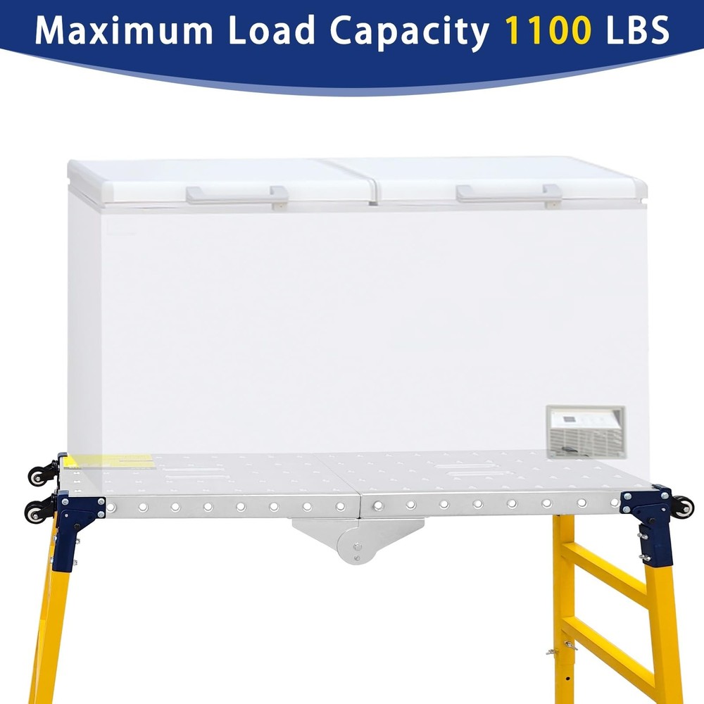 VKE Galvanized Steel Large Work Platform Support 1000 lbs 47"x14", Yellow